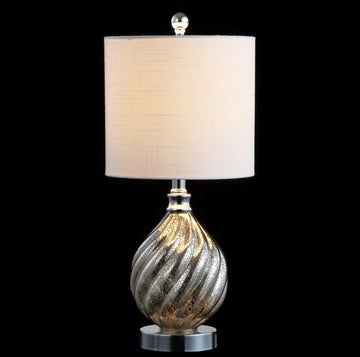 Lawrence 20.5" Glass/Metal LED Table Lamp - JONATHAN Y
